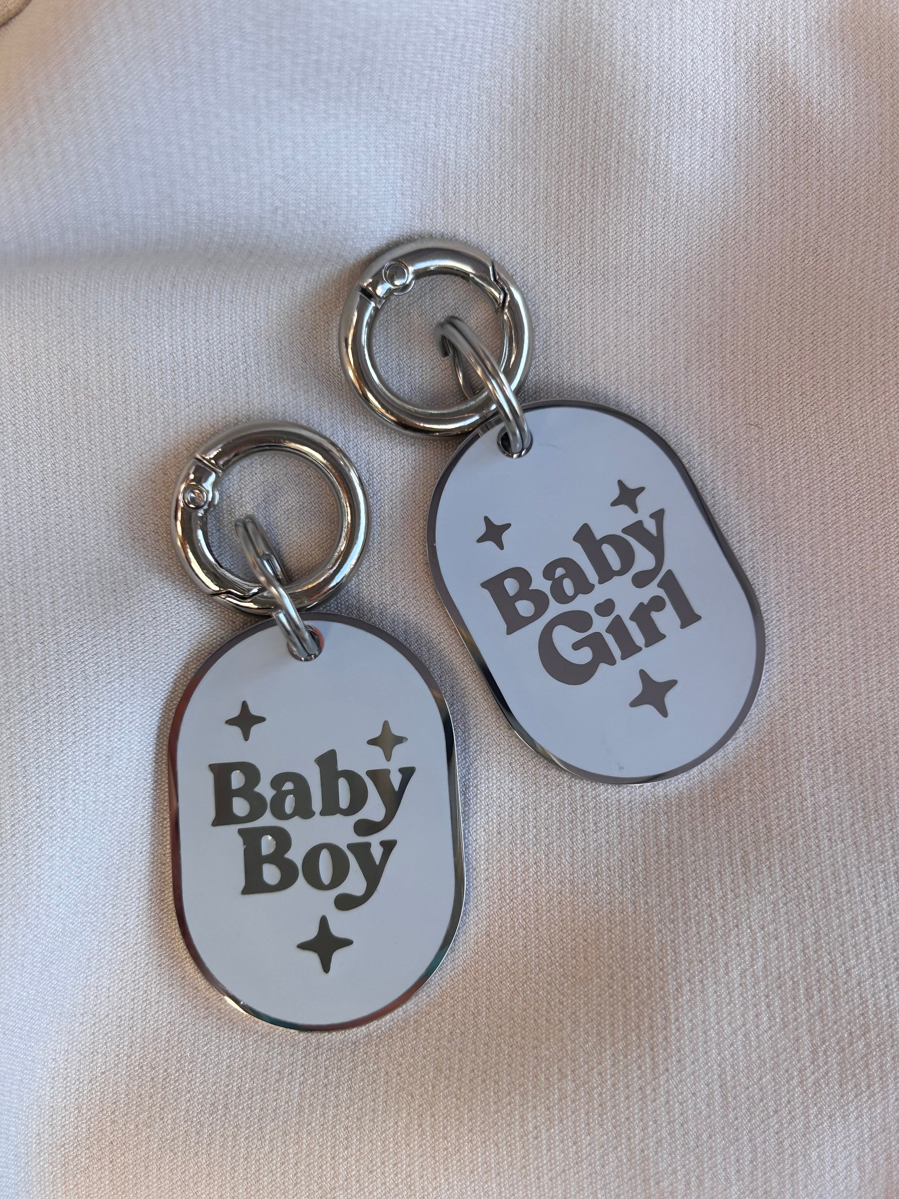 💗 Charm “Baby Girl” – Piastrina in Acciaio